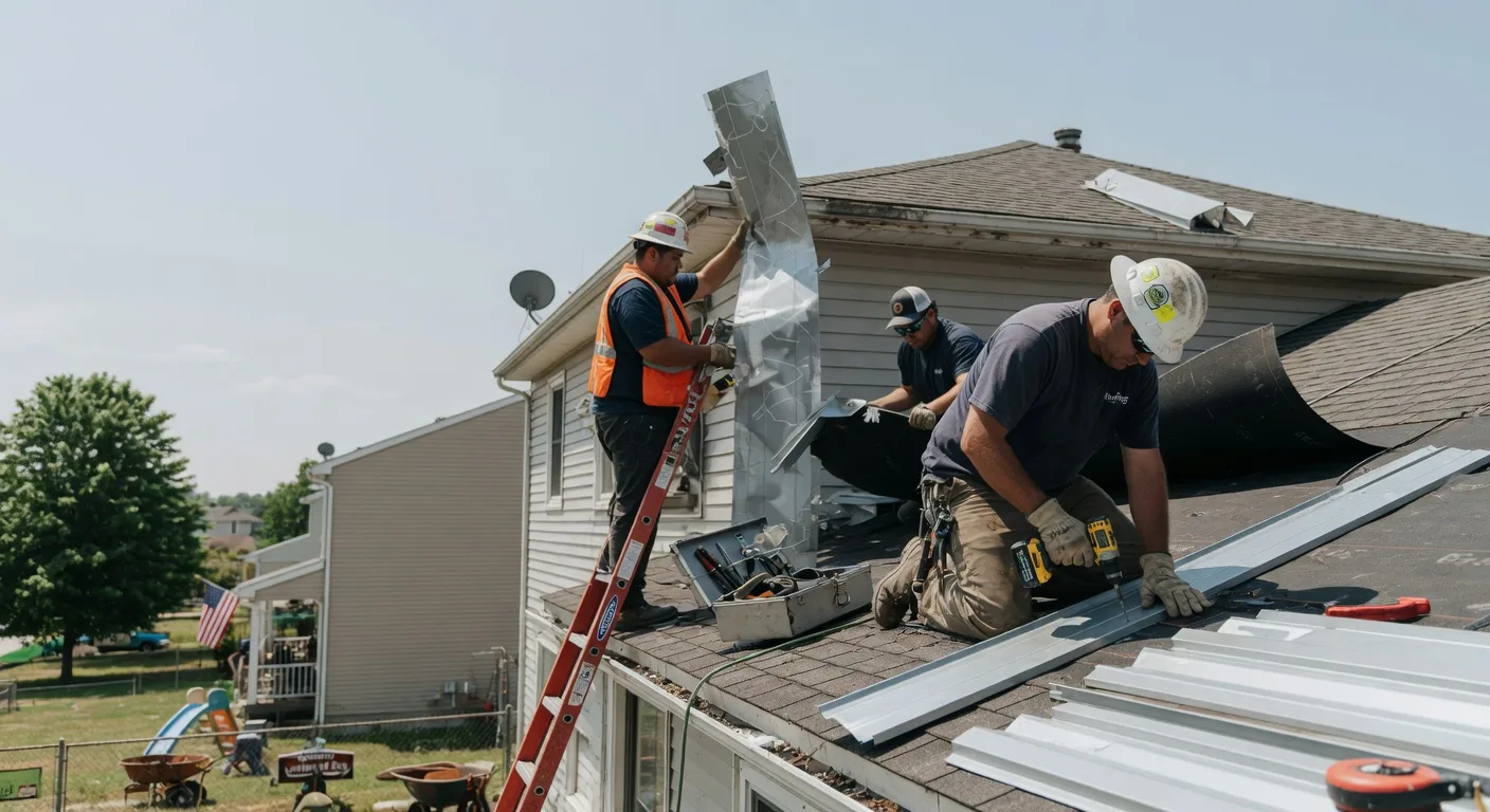 Storm Damage Metal Roof Repair in Lakewood, NY